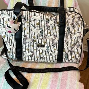 Betsy Johnson Unicorn overnight duffel bag